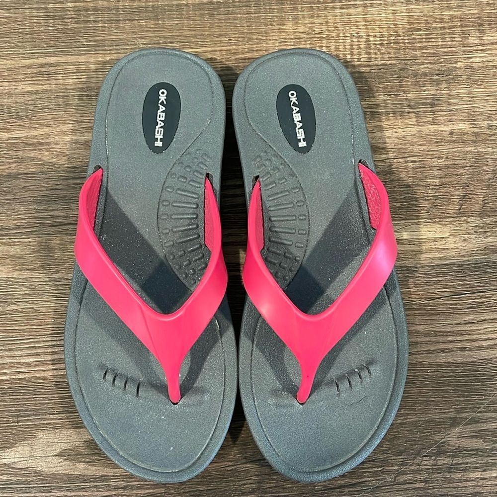 Okabashi‎  “Breeze” heavy rubber thong sandals/flip flops size Med 6.5-7.5